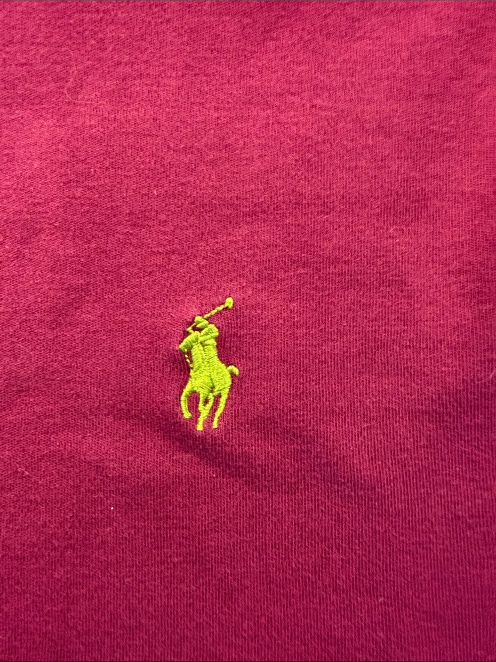 Polo by Ralph Lauren Men's Plum Polo Shirt with Green Logo Sz L